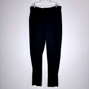 STANDARDS & PRACTICES Erica Pintuck Crepe Wide Leg Trousers Dress Pants 16 Black